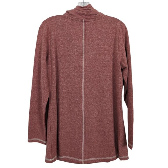 Soft Surroundings long sleeve Brinley brick colored cowl neck buttons tunic S - Picture 2 of 8